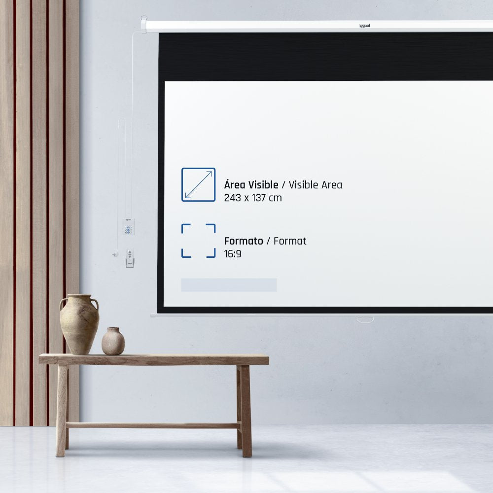 Iggual Pantalla Mural Pan.110"243x137 Cm Eléctrica