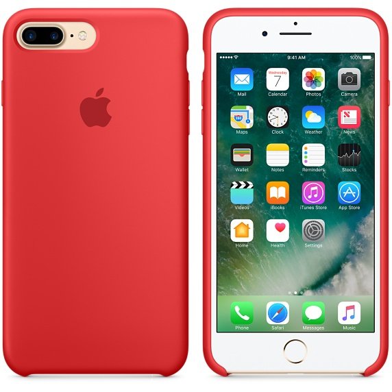 Apple (Product) Redcarcasa Trasera Para Telfono Mvilsiliconarojopara Iphone 7 Plus