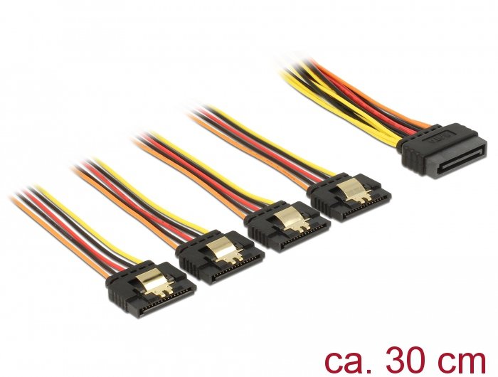 EAN 4043619601578 - DeLOCK 60157 cable de SATA 0,3 m SATA de 15 pines 4 x SATA de 15 pines Multicolor imagen 2