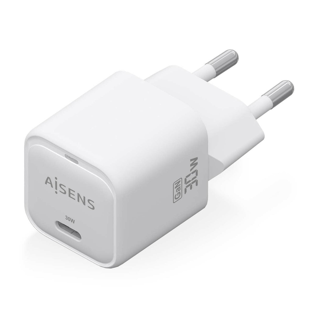 Aisens Cargador Gan 30w, 1xusb-C Pd3.0 Qc4.0, Blanco