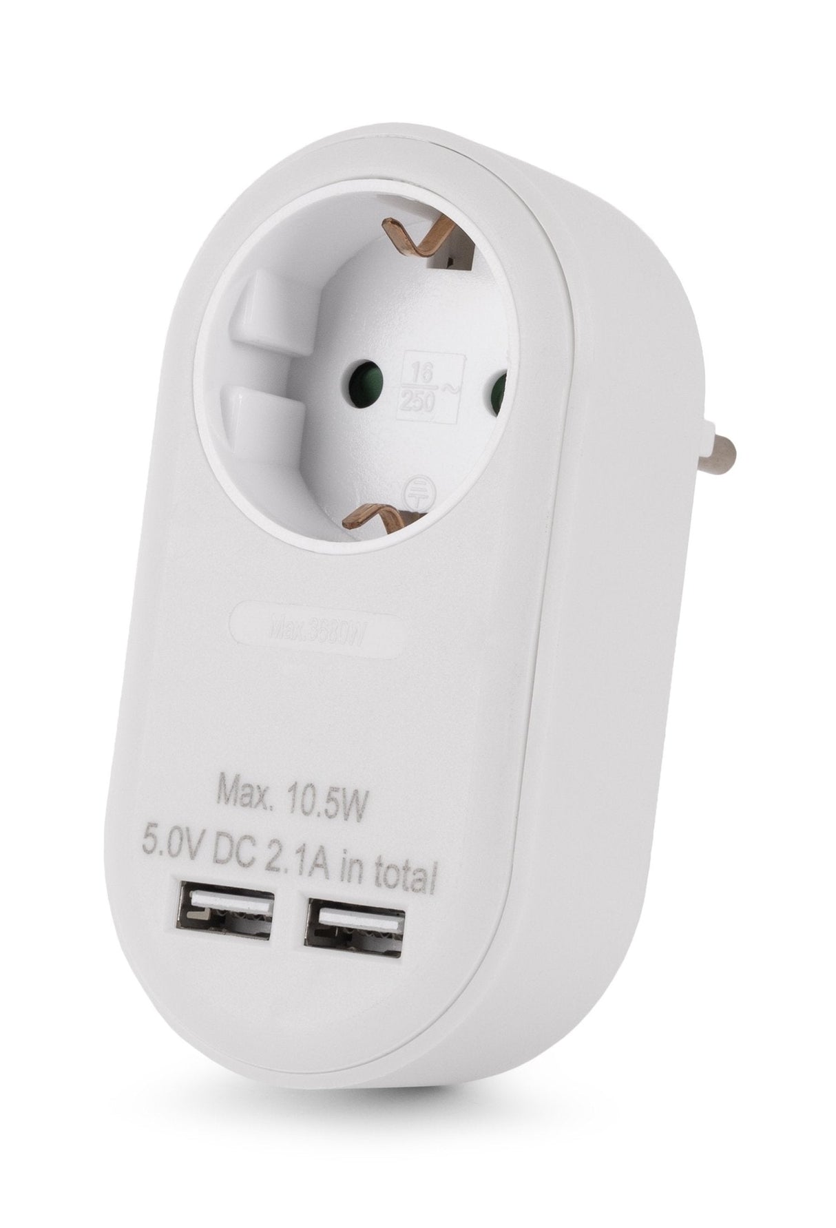 Entac Meckdosenadaptador + 2x Usb-A Blanco