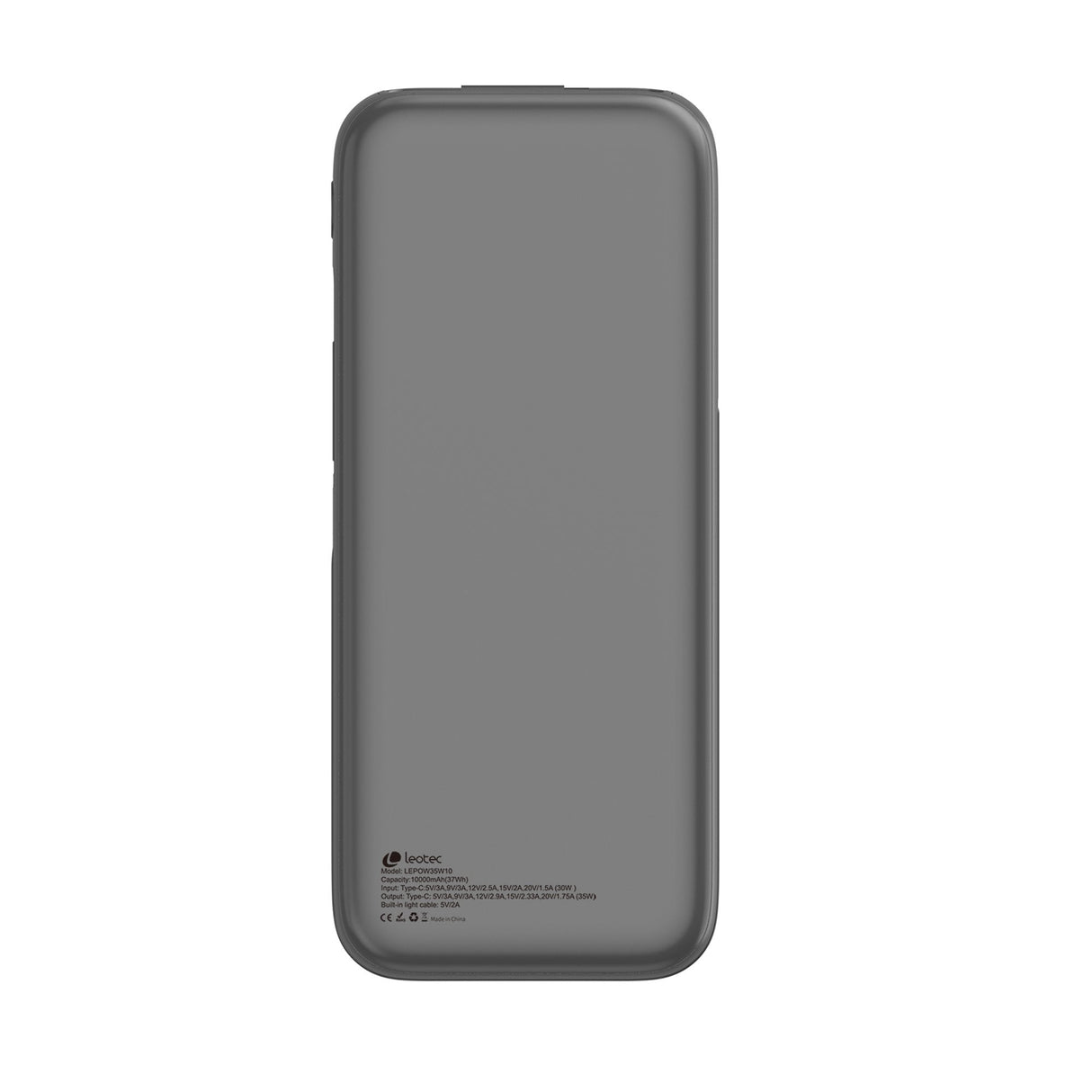 Powerbank 10000mah Leotec Lepow35w10s 35w Plata Y Gris Incluye Cable Usb Tipo-C Y Lightning