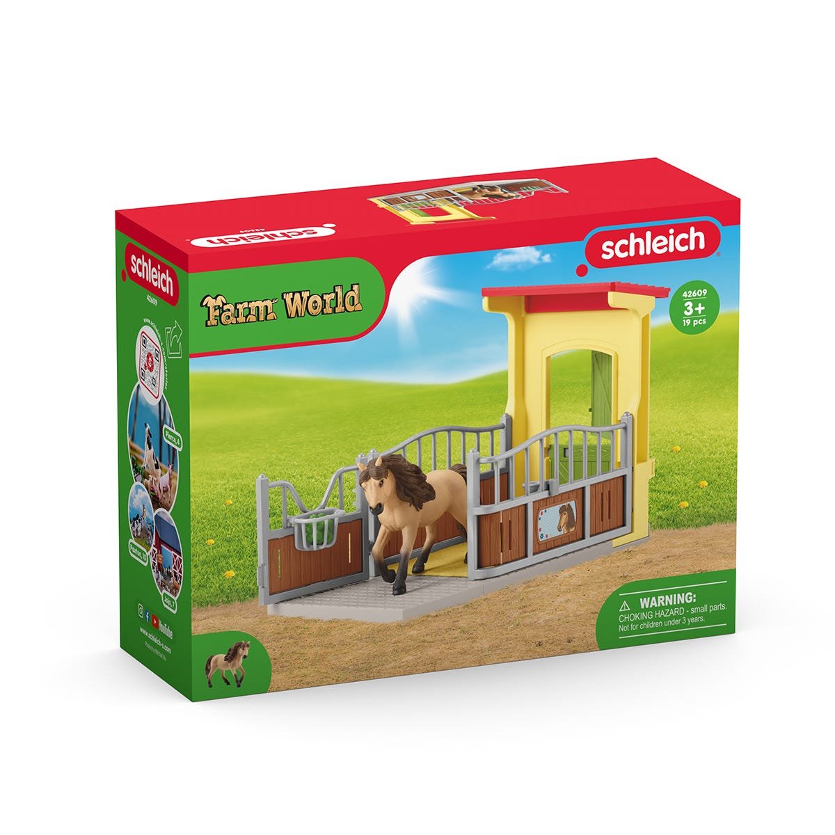 Figura Schleich Farm World Caja De Pony Con Caballo Islandés, 42609