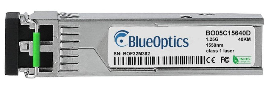 Blueoptics Alcatel-Lucent Sfp-Gig-Lh40 Blueoptics Bo05c15640d Sfp Transceiver, 1000base-Ex, Singlemode Fiber, 1550nm, 40km