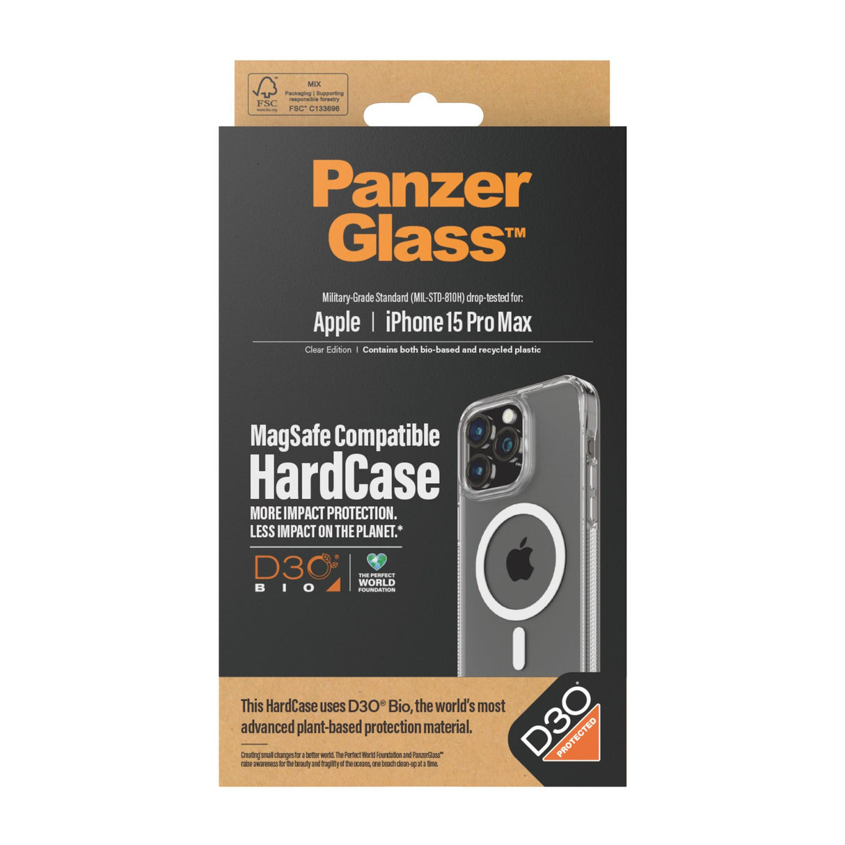 EAN 5711724011832 - PanzerGlass ® HardCase Transparent w. White MagSafe & D3O® iPhone 15 Pro Max funda para teléfono móvil 17 imagen 3