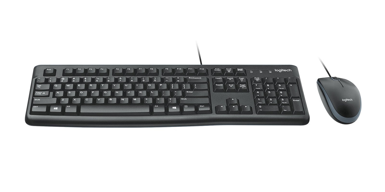 Teclado Inglés + Ratón Logitech Mk120 Usb Qwerty Negro
