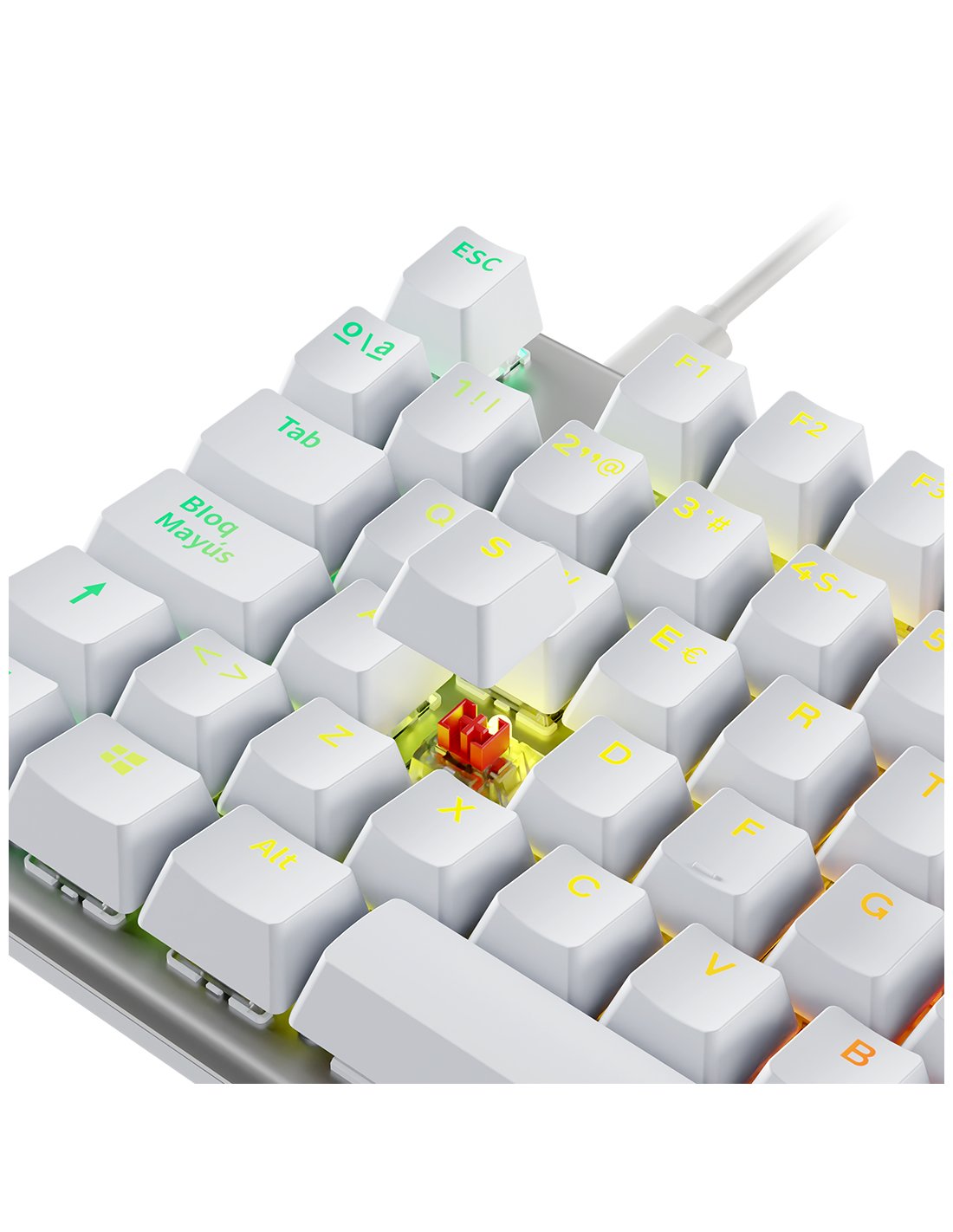 EAN 8435443704130 - Newskill Gaming NS-KB-SERIKEV2-TKL-IVO teclado Juego USB QWERTY Español Blanco imagen 6