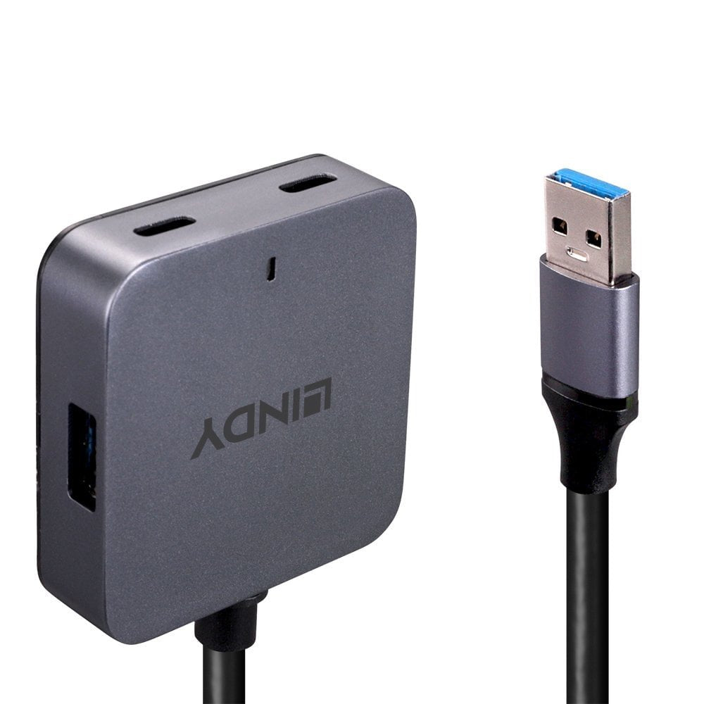 EAN 4002888433884 - Lindy 43388 hub de interfaz USB 3.2 Gen 1 (3.1 Gen 1) Type-A 5000 Mbit/s Negro, Gris imagen 4
