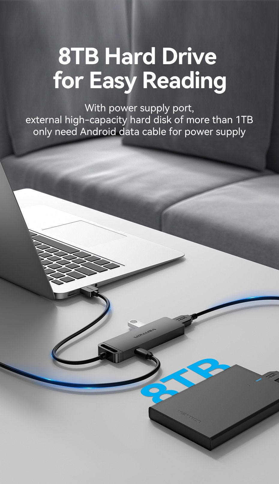 Hub Usb 3.0 Vention Chlbd 4xusb Microusb Pd 50cm