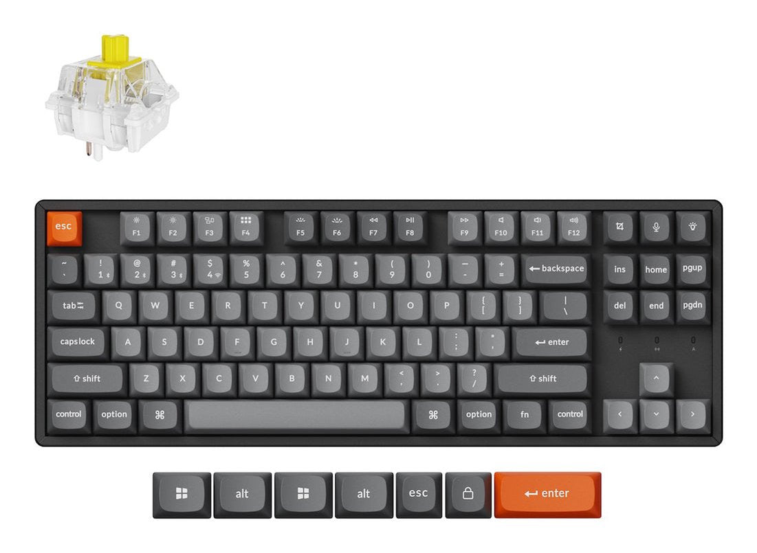 Keychron K8 Max, Teclado De Juegos Negro/Gris, De-Layout, Super Banana De Keycronous, Marco De Aluminio, Rgb K8m-J4-De