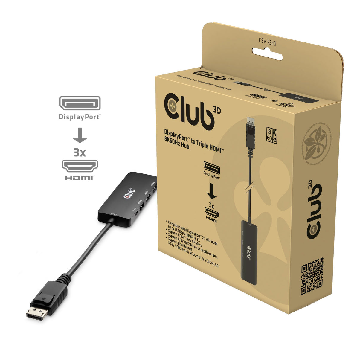 EAN 8719214473471 - CLUB3D CSV-7330 base para portátil y replicador de puertos Negro imagen 1