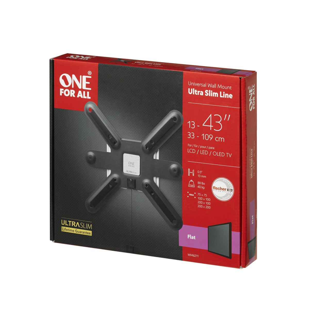 One For All Tv Wall Mount Ultraslim Flat 42