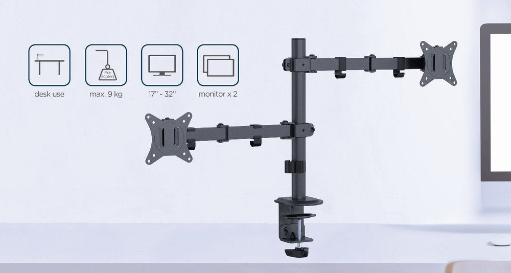 EAN 8716309128155 - Gembird MA-D2-03 soporte para monitor 81,3 cm (32") Escritorio Negro imagen 5