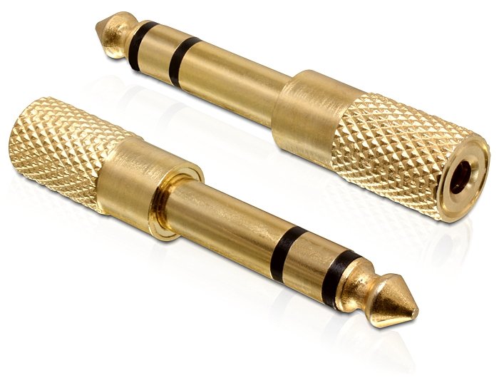 Delock 65361 Adaptador Jack 3,5mm -> 6,3mm H/M Gold