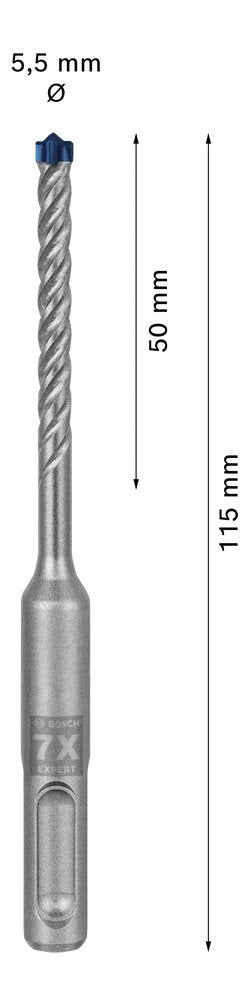 Broca Bosch Professional Expert Percutor Sds-Plus-7x, Ø 5,5 Mm, Longitud Útil 50 Mm 2608900065
