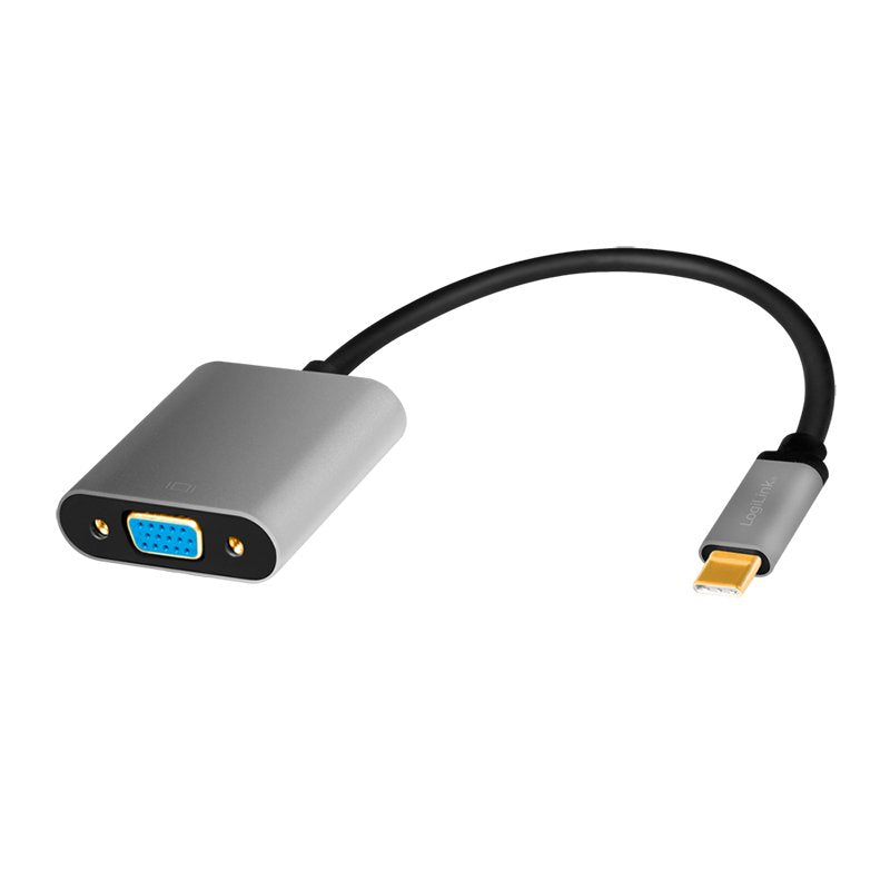 EAN 4052792062243 - LogiLink CUA0104 adaptador de cable de vídeo 0,15 m USB Tipo C VGA (D-Sub) Negro, Gris imagen 1