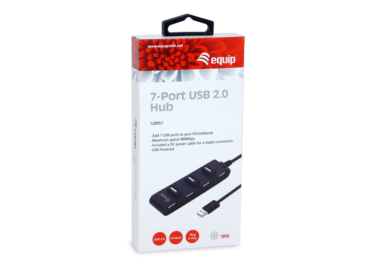 Equip Usb-Hub Usb 2.0 M -> 7x Usb H 0.15cm 480mbps Negro