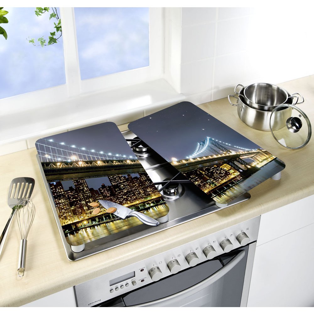 EAN 4008838252130 - WENKO Brooklyn tabla de cocina para cortar Rectangular Plástico, Vidrio templado, Elastómero termoplástic imagen 3