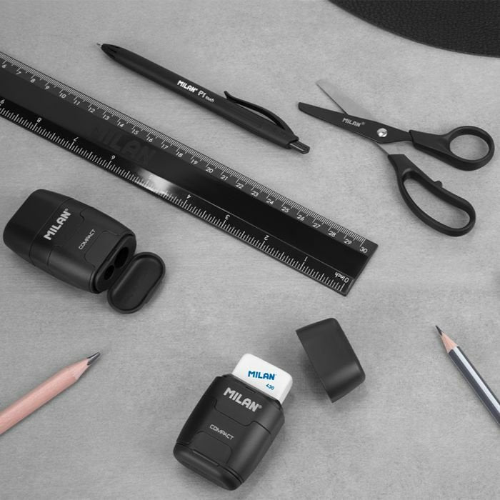 Milan Afilaborras Compact Shadow Caja Expositora 16 Ud Sacapuntas Doble Con Goma