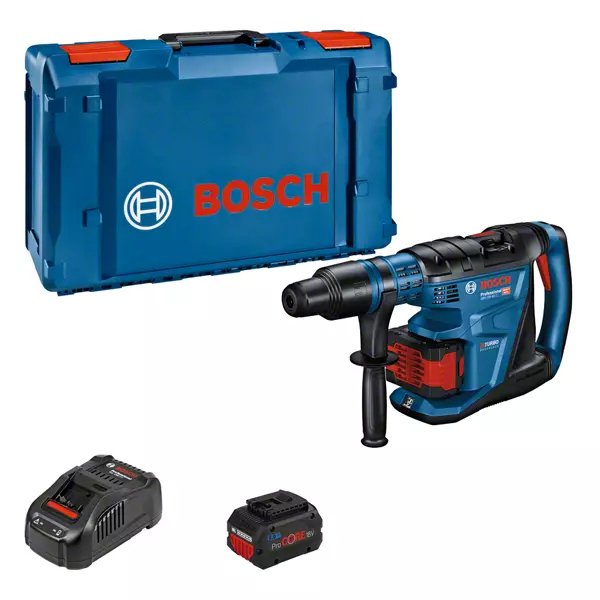 Taladro Percutor Inalámbrico Bosch Professional Biturbo Gbh 18v-40 C Professional, 18 Voltios Azul/Negro, 2 Baterías Procore18v 8,0 Ah, En Xl-Boxx