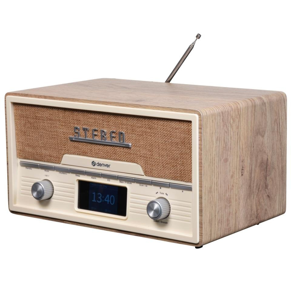 Denver Mda-525lw Retro-Anlage Dab+/Fm/Bt/Cd Holz Hell