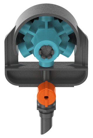 Gardena Micro-Drip-System 6 En 1 Boquilla De Pulverización, 2 Piezas (Negro/Turquesa, Modelo 2023) 13324-20
