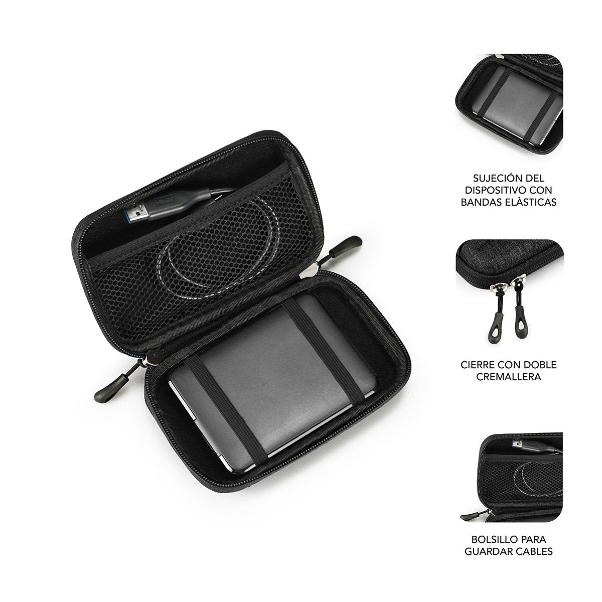 EAN 8436586741303 - SUBBLIM SUB-HDD-HBC001 funda para disco duro externo Funda de protección ABS sintéticos, Poliuretano Negr imagen 2
