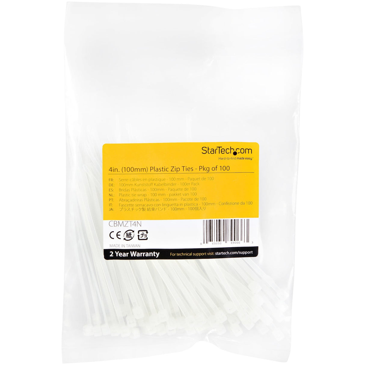 EAN 0065030890663 - StarTech.com CBMZT4N presilla Brida reutilizable Nylon, Plástico 100 pieza(s) imagen 6