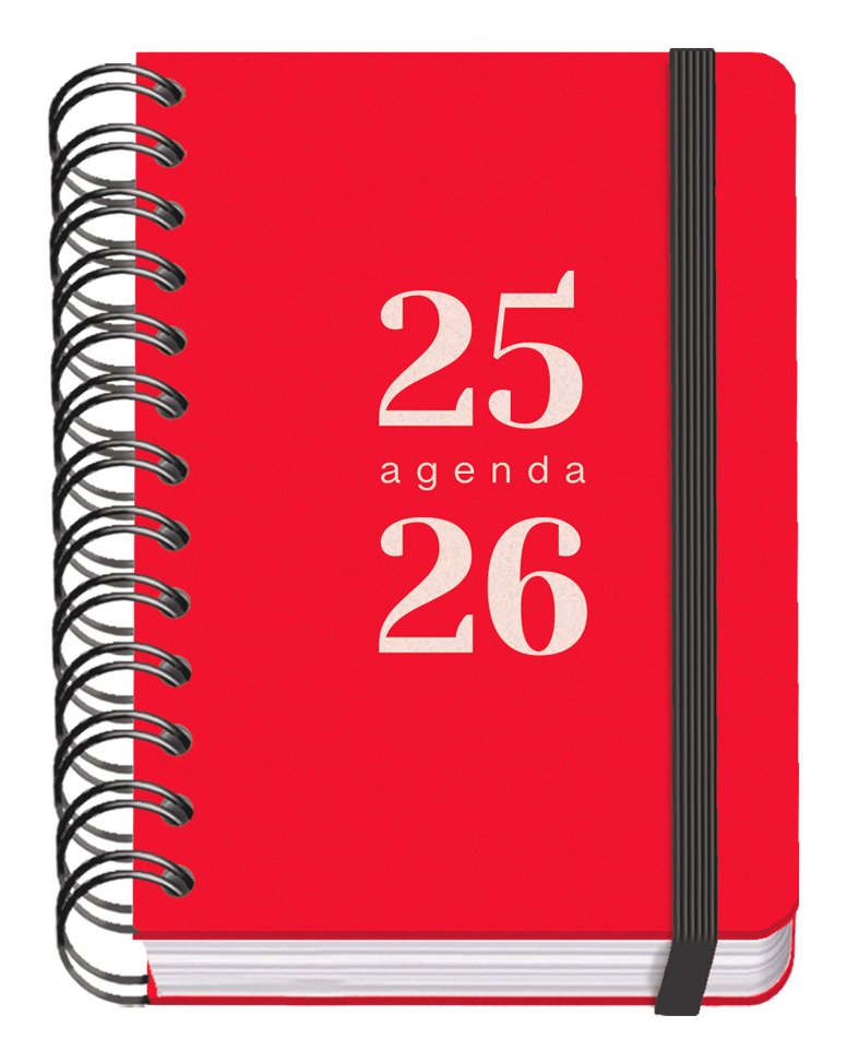 Dohe Grammar Agenda Escolar Espiral A6 - Dia Pagina - Papel 80g/M2 - Cubierta De Polipropileno - Cierre De Goma