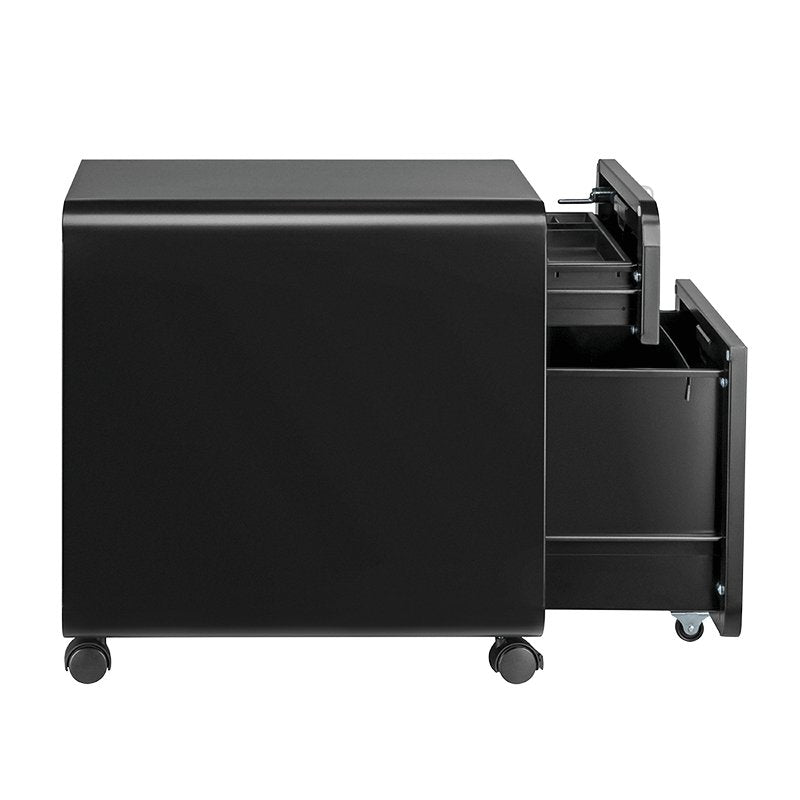 Mobile File Cabinet, 2-Drawer, W Lock, Negro