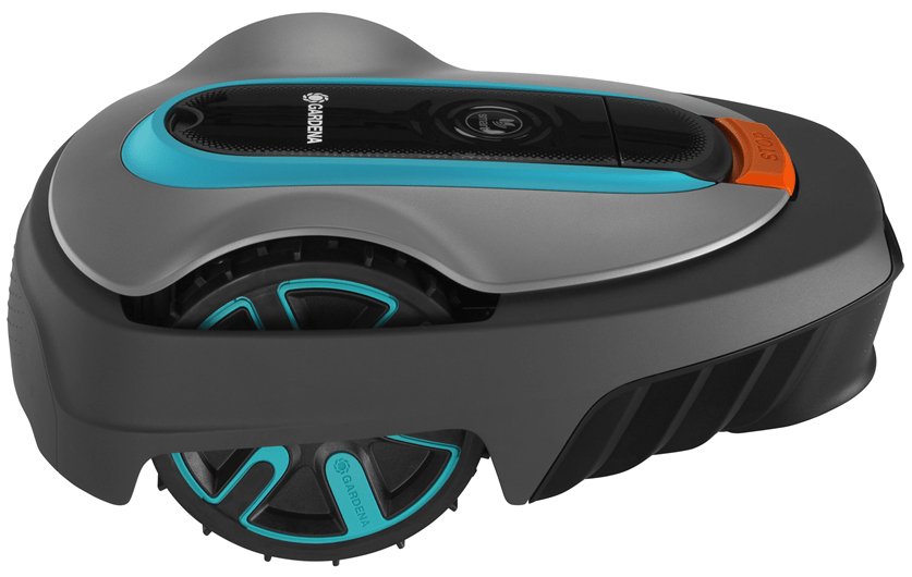 Gardena Robot Cortacésped Smart Sileno City 400m² Set Gris/Turquesa, Batería Li-Ion 2,0ah, Con Gateway Inteligente, Tecnología Lona 19605-60