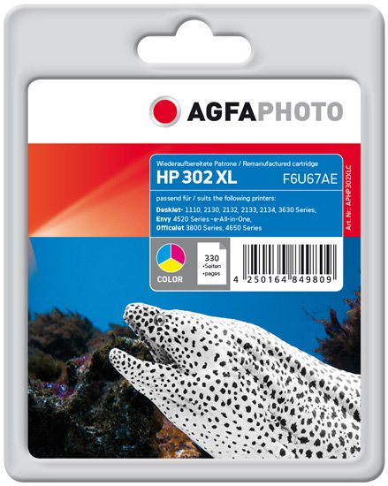 Agfaphoto Aphp302xlc Tinta Reemplaza Hp 302xl F6u67ae Color