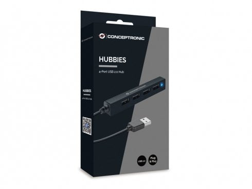 EAN 4015867223727 - Conceptronic HUBBIES05B hub de interfaz USB 2.0 480 Mbit/s Negro imagen 3
