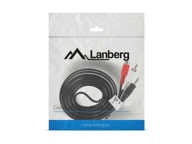 Lanberg Cable Estereo Ca-Mjrc-10cc-0025-Bk Jack 3.5mm A 2x Rca,2 Metros
