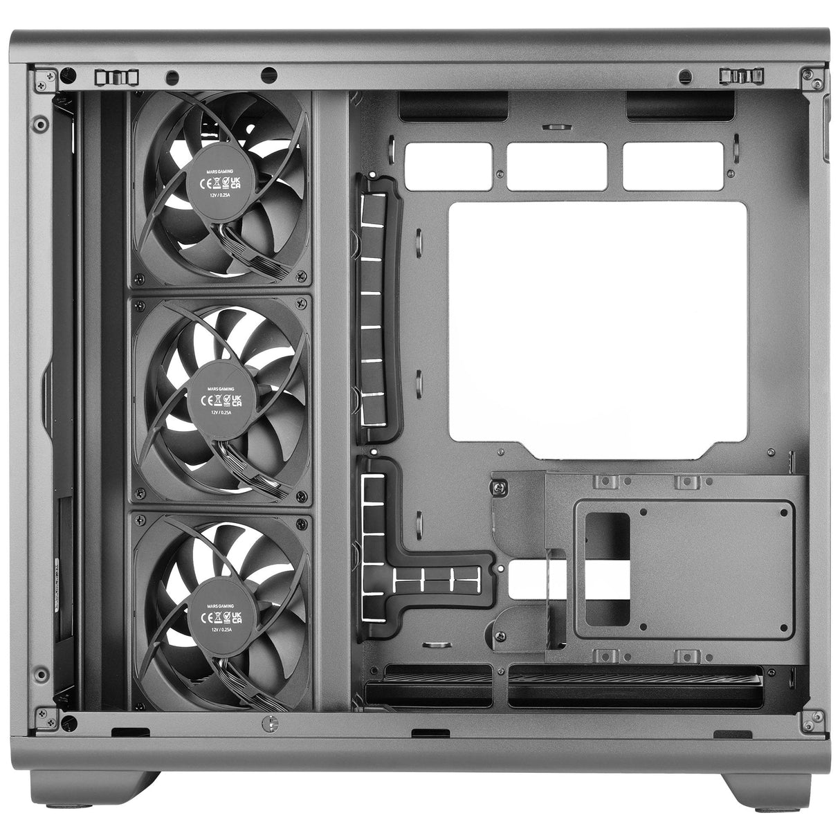 Caja Pc Atx Mars Gaming Mc-Revmax Pantalla Lcd 11.8" Cristal Templado 4x Ventiladores Argb Negro