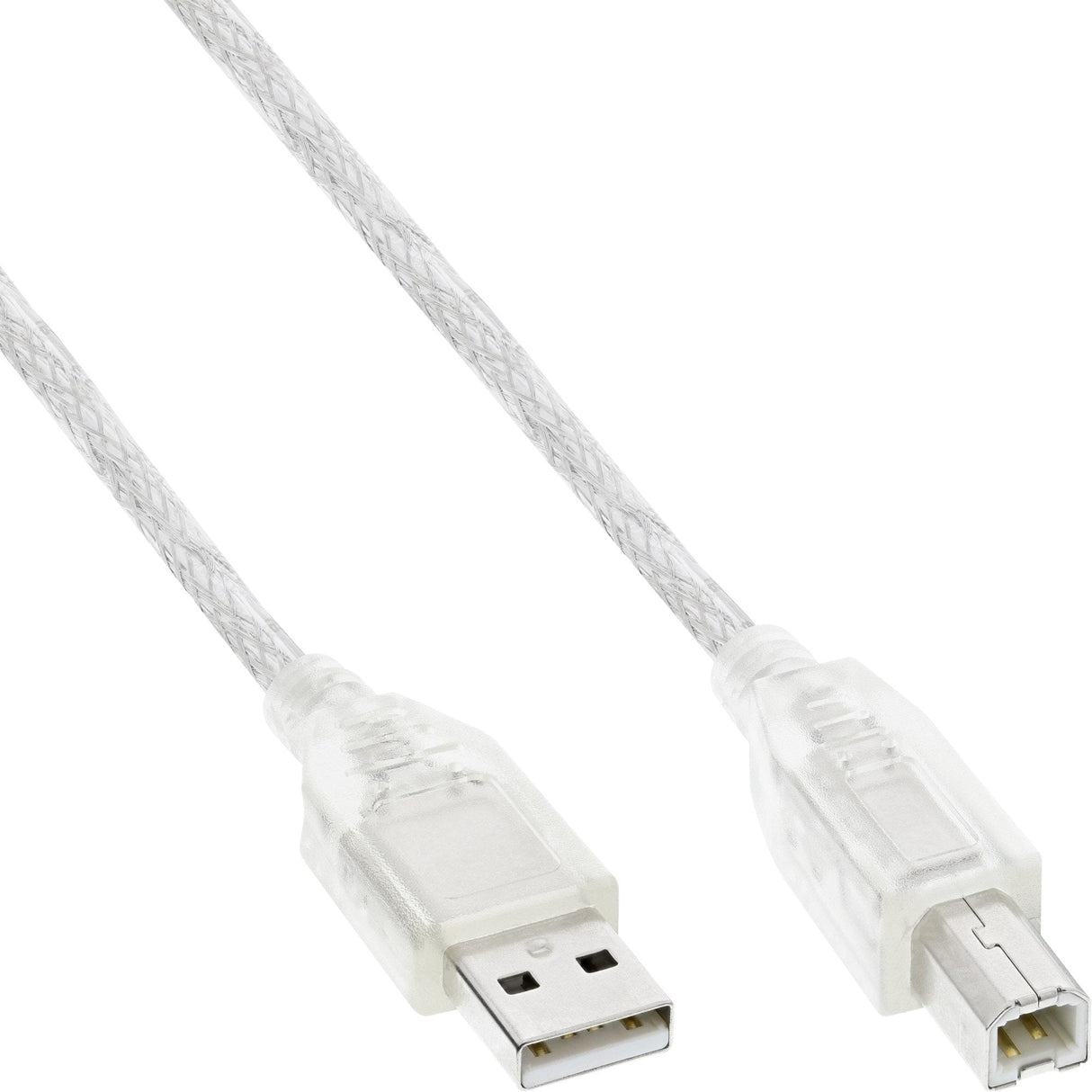 Inline Usb 2.0 Cable Tipo A Macho A B Macho Transparente 1m
