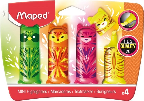 Maped Marcador Mini Friends Surtido Fluorescente En Estuche De 4