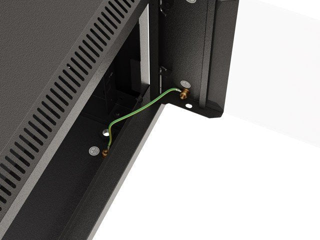 Armario Lanberg Mural Rack 19" 9u 540x350 Flat Pack Negro Puerta Cristal