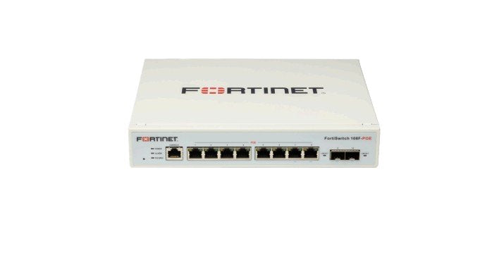 Switch Gestionable Fortinet Fs-108f L2 8xge Rj45 7xge Rj45 1xge/Poe-Pd Rj45 2xge Sfp 256 Mb Ddr3
