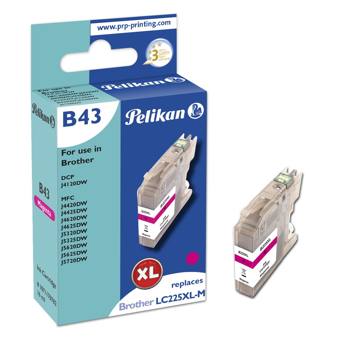 EAN 4018474707826 - Pelikan B43 Magenta cartucho de tinta 1 pieza(s) Compatible Alto rendimiento (XL) imagen 1