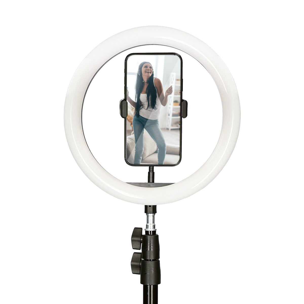 Kit Studio Live Max Ksix Anillo Led Con Trípode Suelo 1,60 Cm Para Smartphone