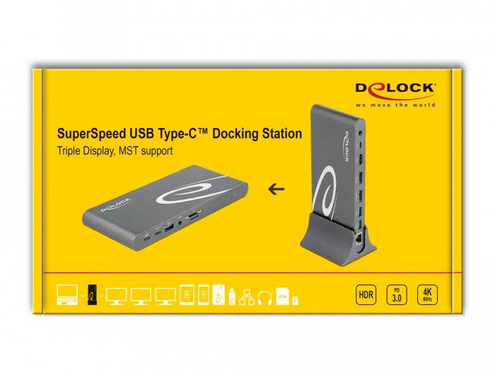 EAN 4043619877720 - DeLOCK 87772 base para portátil y replicador de puertos Alámbrico Thunderbolt 3 Gris imagen 6