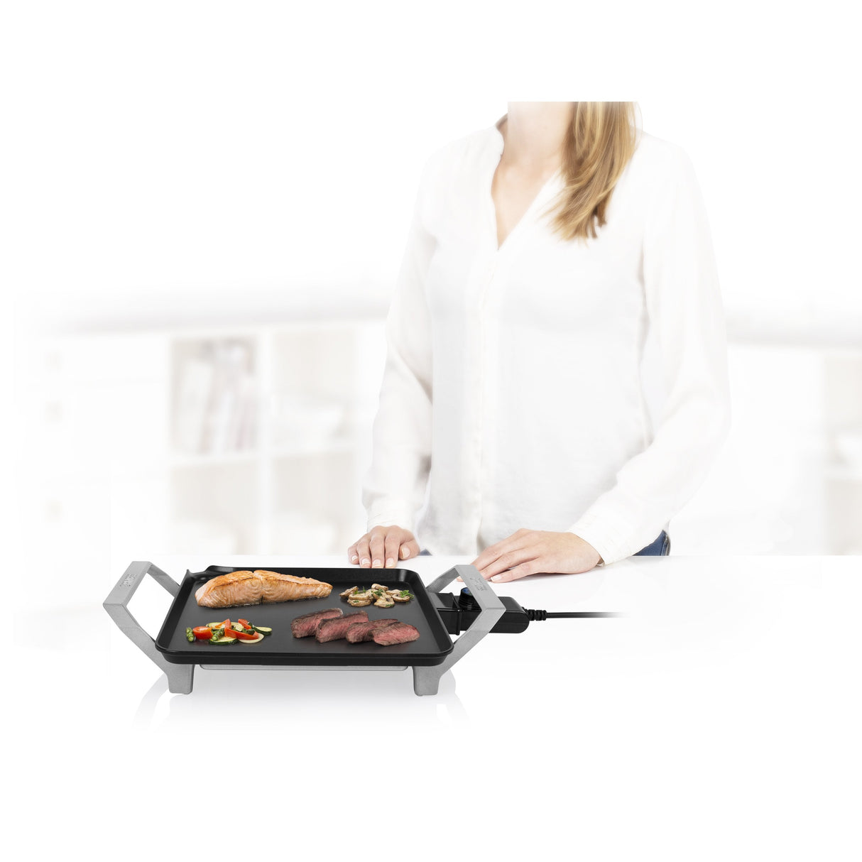 Plancha De Asar Princess Table Chef Premium Compacta 103090 1500w Tamaño 28*28cm
