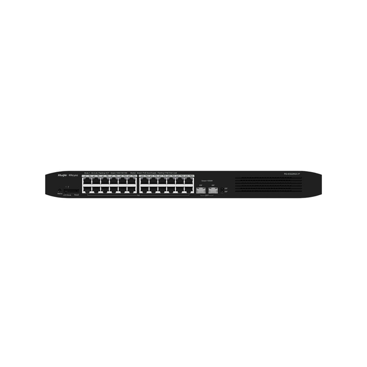 Reyee 26-Port Gigabit Smart Poe Switch, 24 Gigabit Rj45 Poe/Poe+ Ports, 2 Sfp Slots, 370w Poe Powe