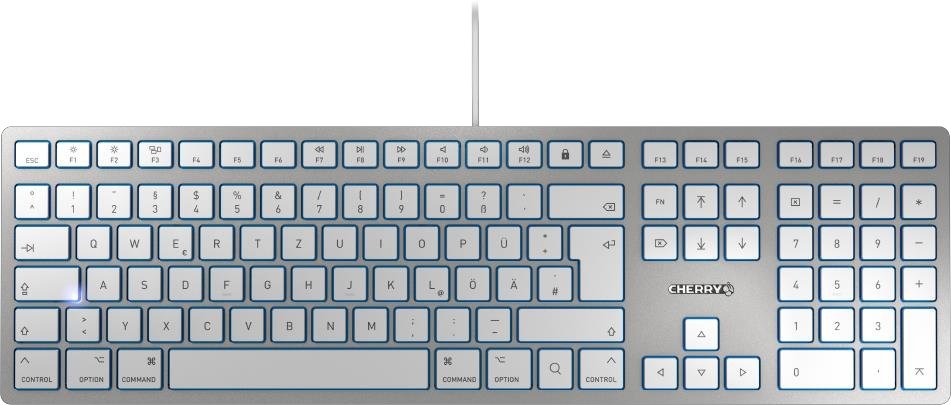 EAN 4025112090158 - CHERRY KC 6000 SLIM FOR MAC teclado Oficina USB QWERTY Inglés de EE. UU. Plata imagen 1