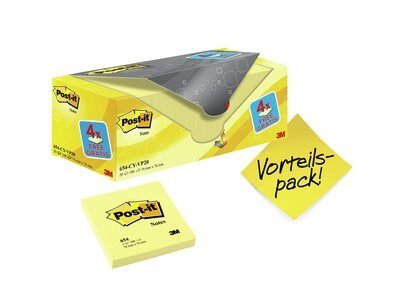 Post-It Blocs Notas 654 Canary Yellow 76x76 (No Encelofanados) Pack 20