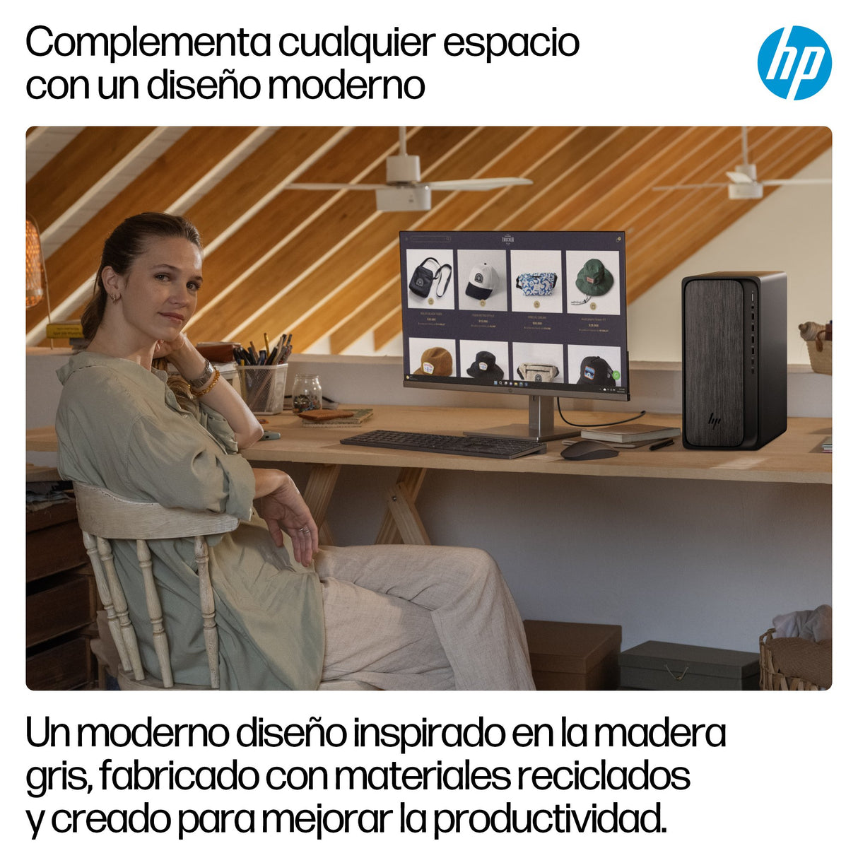 EAN 0199251514944 - HP OmniDesk M02-0012ns PC AMD Ryzen™ 5 8500G 16 GB DDR5-SDRAM 1 TB SSD Windows 11 Home Torre AI PC Gris imagen 6