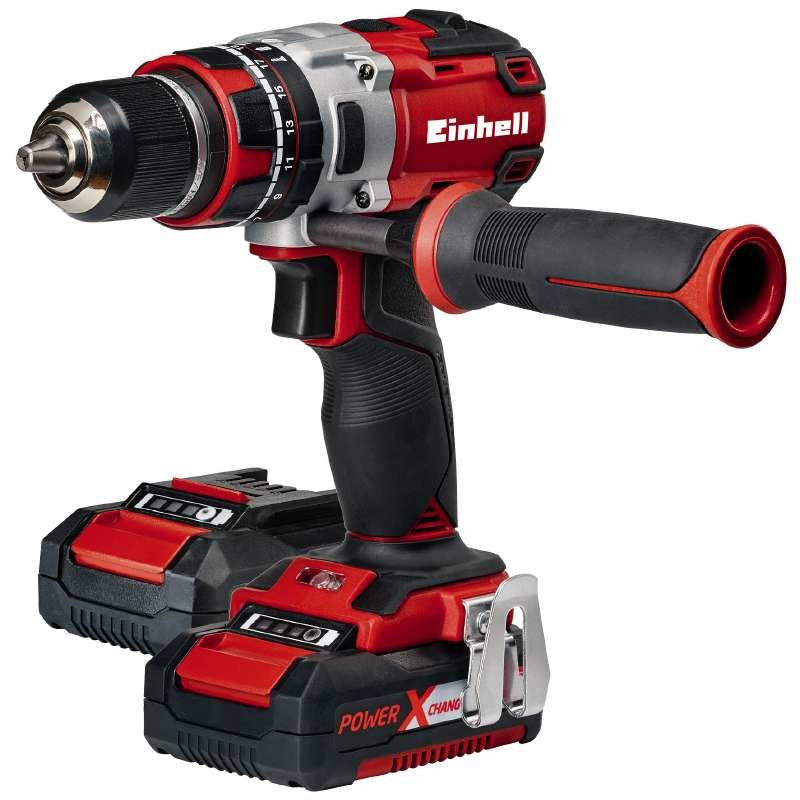 Taladro Percutor Inalámbrico Einhell Professional Te-Cd 18 Li I Bl, 18 Voltios (Rojo/Negro, 2x Batería Li-Ion 2,0ah, Estuche) 4513861