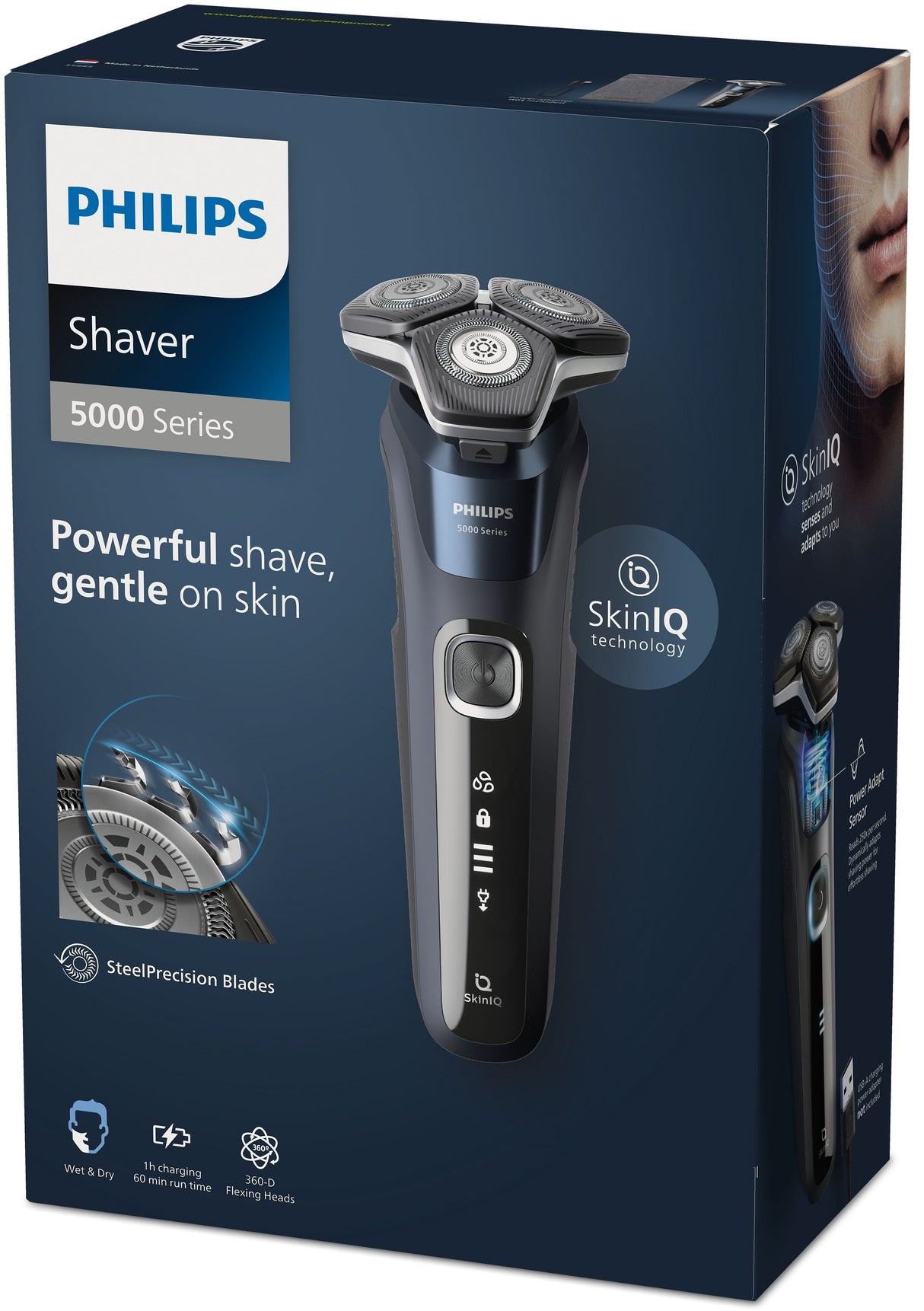 Afeitadora Philips Shaver Series 5000 S5885/10 Rotación Recortadora Negro, Azul
