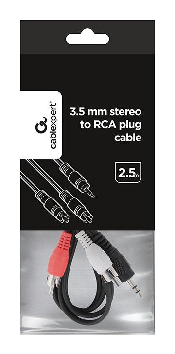 Gembird Cable Jack A 2xrca/3.5mm M/M 2.50m Negro Cca-458-2.5m